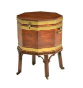 A George III mahogany and brass bound wine cooler