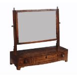 ϒ A Regency mahogany and ebony inlaid platform dressing table mirror