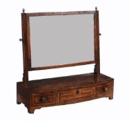 ϒ A Regency mahogany and ebony inlaid platform dressing table mirror