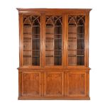 A Gothic Revival oak library bookcase
