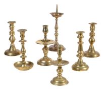 A Dutch brass 'Heemskerk' type candlestick