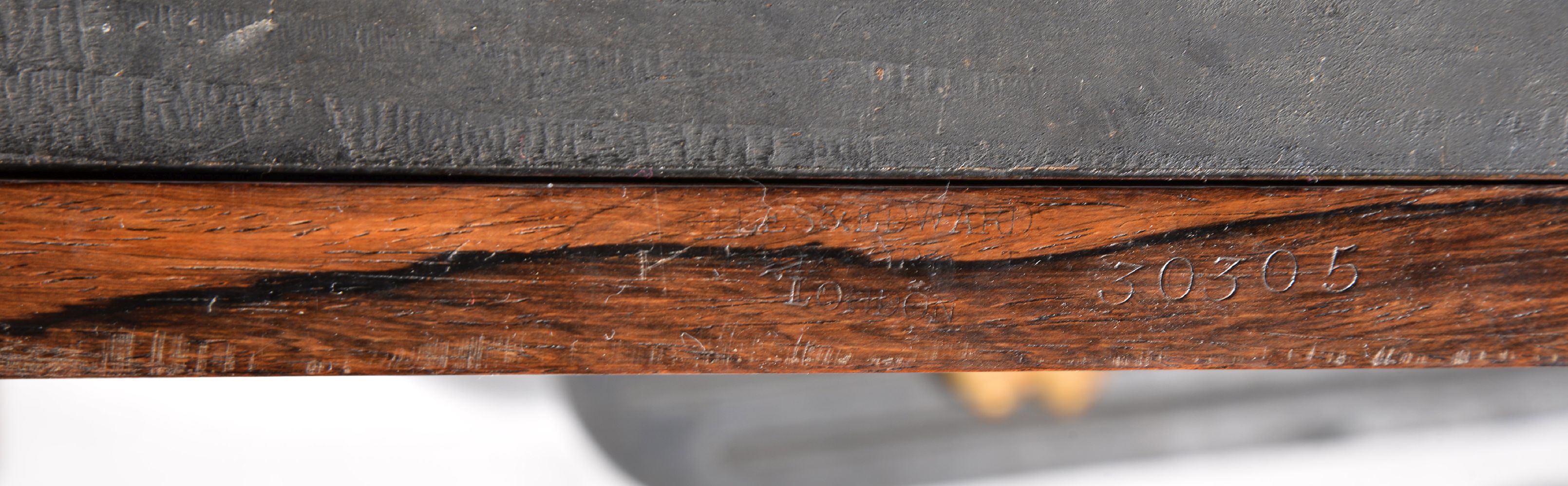 ϒ A rosewood, parcel gilt, and marble topped side cabinet - Image 2 of 3
