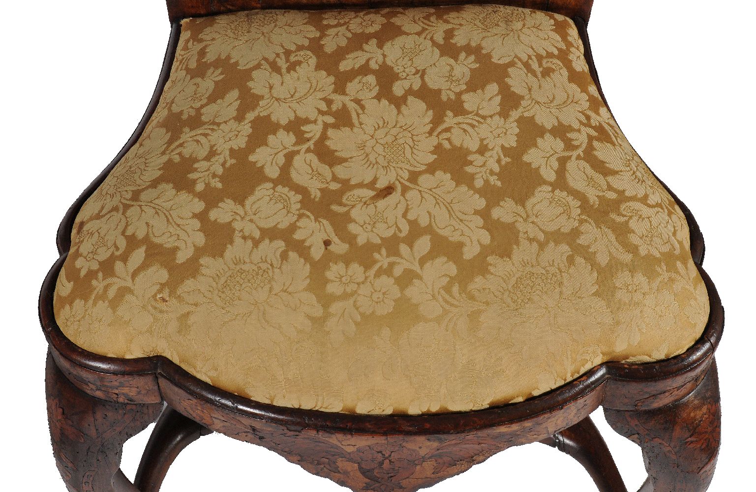A pair of Dutch walnut and marquetry inlaid side chairs - Image 4 of 7