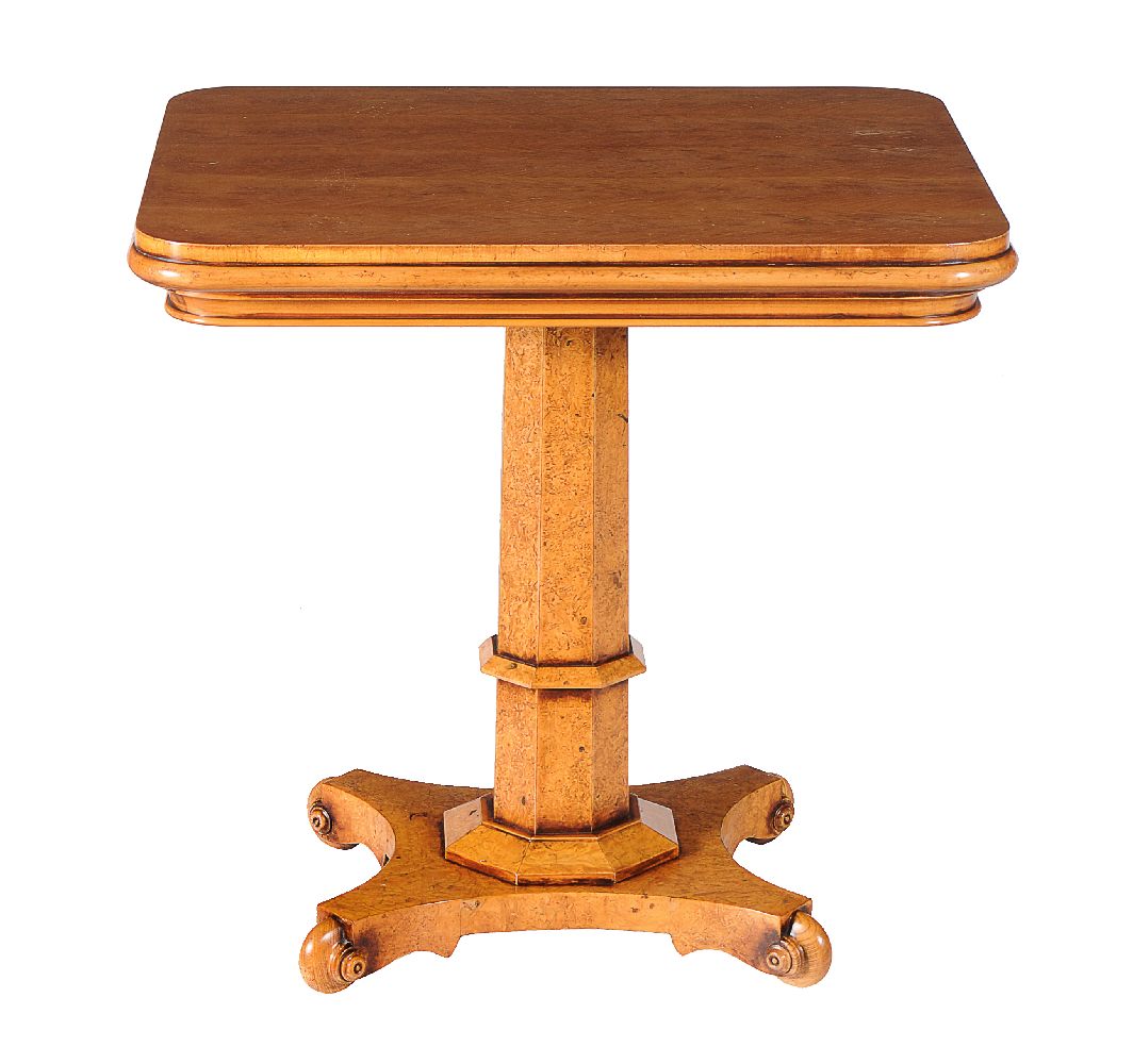 A pollard ash and birch occasional table in William IV style - Image 2 of 3