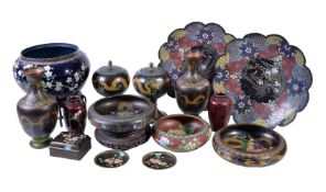 A group of Chinese and Japanese cloisonné