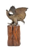 A Japanese Cast Bronze Model of an Eagle