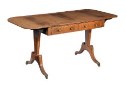 ϒ A late George III rosewood and satinwood banded sofa table