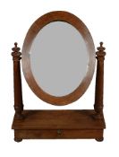 A Continental walnut dressing mirror