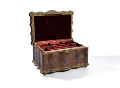 A French Cordoba leather jewellery box in the Japonisme taste