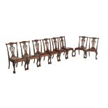 A set of eight mahogany dining chairs