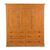 A Victorian scumbled pine wardrobe