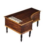 ϒ A French rosewood and sycamore banded, ebony and ivory inlaid Palais Royal style sewing box