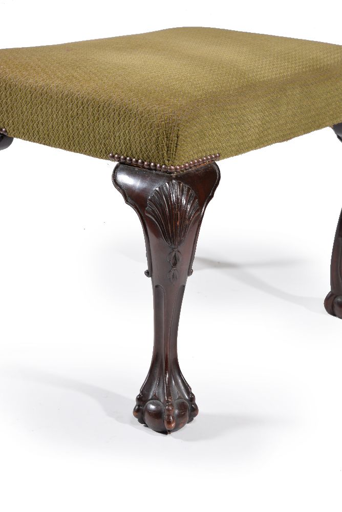 A carved mahogany stool in George III Irish style, late 19th century - Image 2 of 2