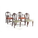 A pair of George III mahogany side chairs