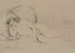 Pierre-Auguste Renoir (French 1841-1919)Femme couchée (tournée a gauche) (Delteil 15)