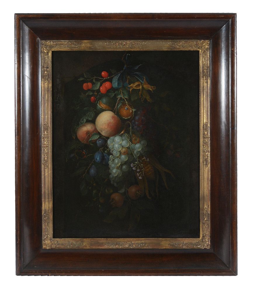 Pieter Gallis (Dutch 1633-1697)A hanging garland of fruit - Image 2 of 3