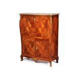 ϒ A Louis XV palisander and rosewood secretaire abbatant