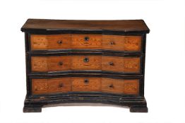 An Italian walnut and marquetry inlaid chest, c. 1700