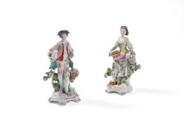 A pair of Derby models of a shepherd and companion, circa 1770