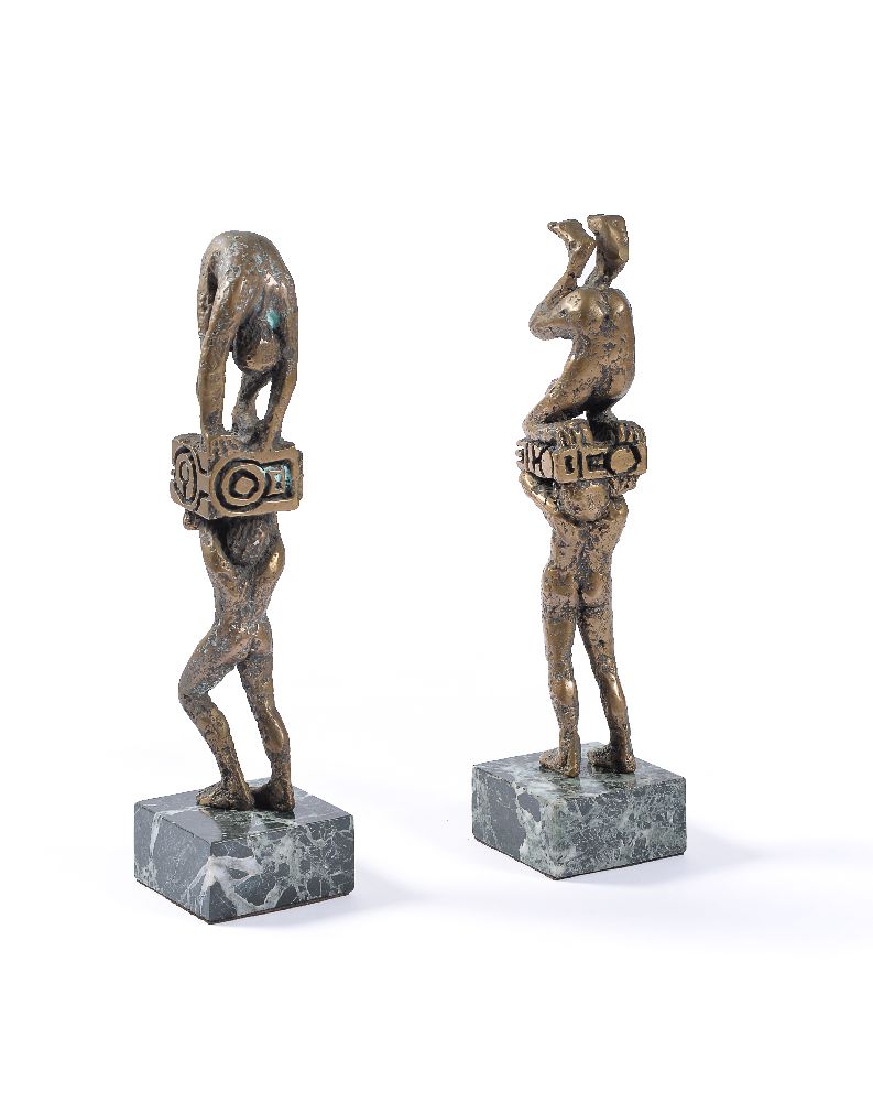 Ernest Bottomley (British, 1934 - 2006), a pair of bronze figural ‘Techno Sculpture’ groups - Image 2 of 4