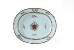 A Chinese armorial 'Famille Rose' serving dish, Qianlong