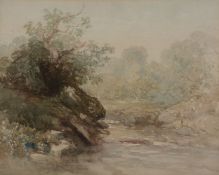 Follower of David Cox Senior (1783-1859) Study of a Rocky Stream
