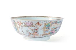 A large Chinese 'Famille Rose' punch bowl, Qianlong