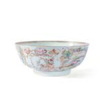 A large Chinese 'Famille Rose' punch bowl, Qianlong