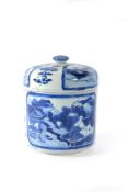 A Chinese blue and white jar and cover, Kangxi
