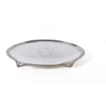 A George III silver oval salver by John Hutson