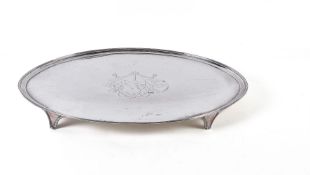 A George III silver oval salver by John Hutson