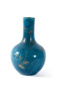 A Chinese turquoise glazed baluster vase, Qing Dynasty, 19th century