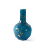 A Chinese turquoise glazed baluster vase, Qing Dynasty, 19th century