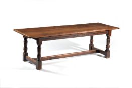 An oak refectory table in early 18th century style, 20th century