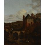 Jan van der Heyden (Dutch 1637-1712) and Adriaen van de Velde (Dutch 1636-1672)A river landscape wit