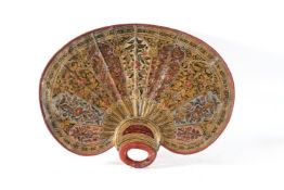 Four Indian painted and parcel gilt hand fans, 19th century