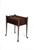 A George II mahogany tray top night table, circa 1750