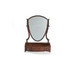 A George III mahogany and tulipwood banded dressing mirror, c.1800
