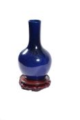 A Chinese blue-glazed vase, Kangxi