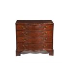 A George III mahogany and crossbanded serpentine chest, circa 1770