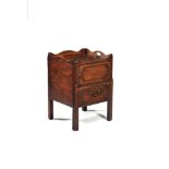 A George III mahogany tray top night commode, circa 1780