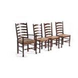 A set of eight ash ladder-back chairs, 20th century