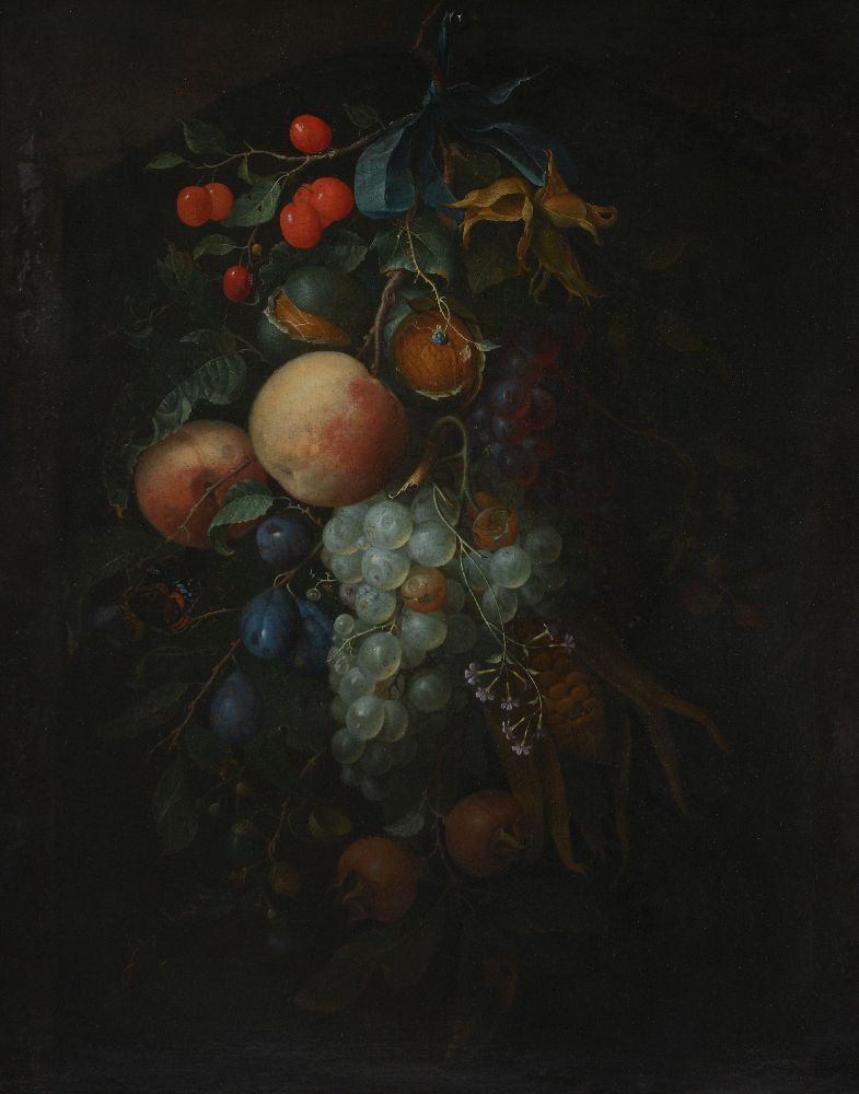 Pieter Gallis (Dutch 1633-1697)A hanging garland of fruit