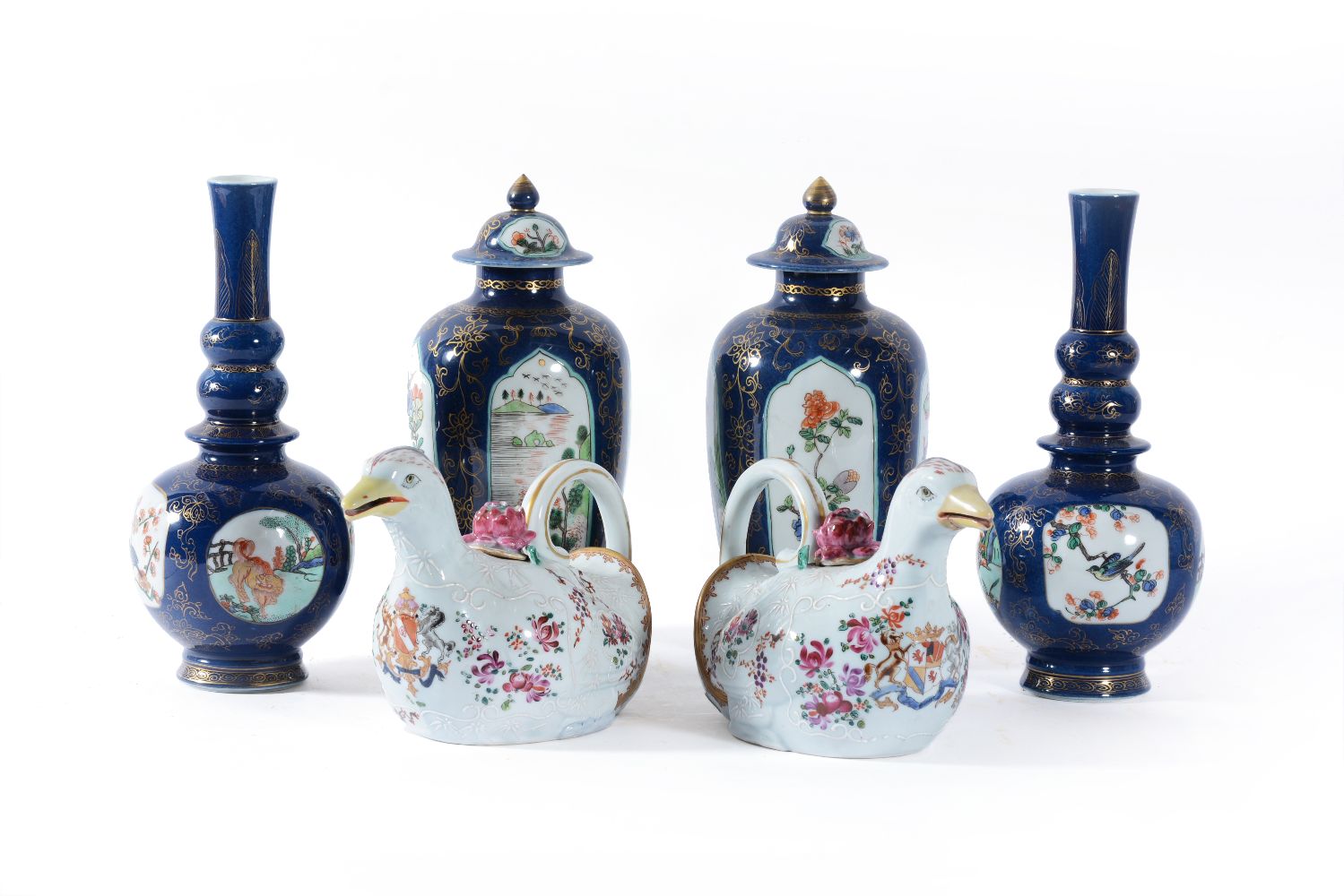 A group of porcelains, probably Edme Samson, late 19th century