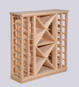 A Stand Alone Light Oak Wine Rack