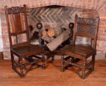 A Charles II oak side chair
