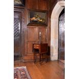 A Regency mahogany and satinwood banded Pembroke table