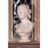 Georges Diebolt (French, 1816–1861), a sculpted white marble bust of a lady