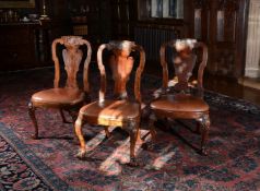 A set of three Chinese Export padouk chairs, circa 1735