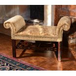 A George III mahogany stool or window seat